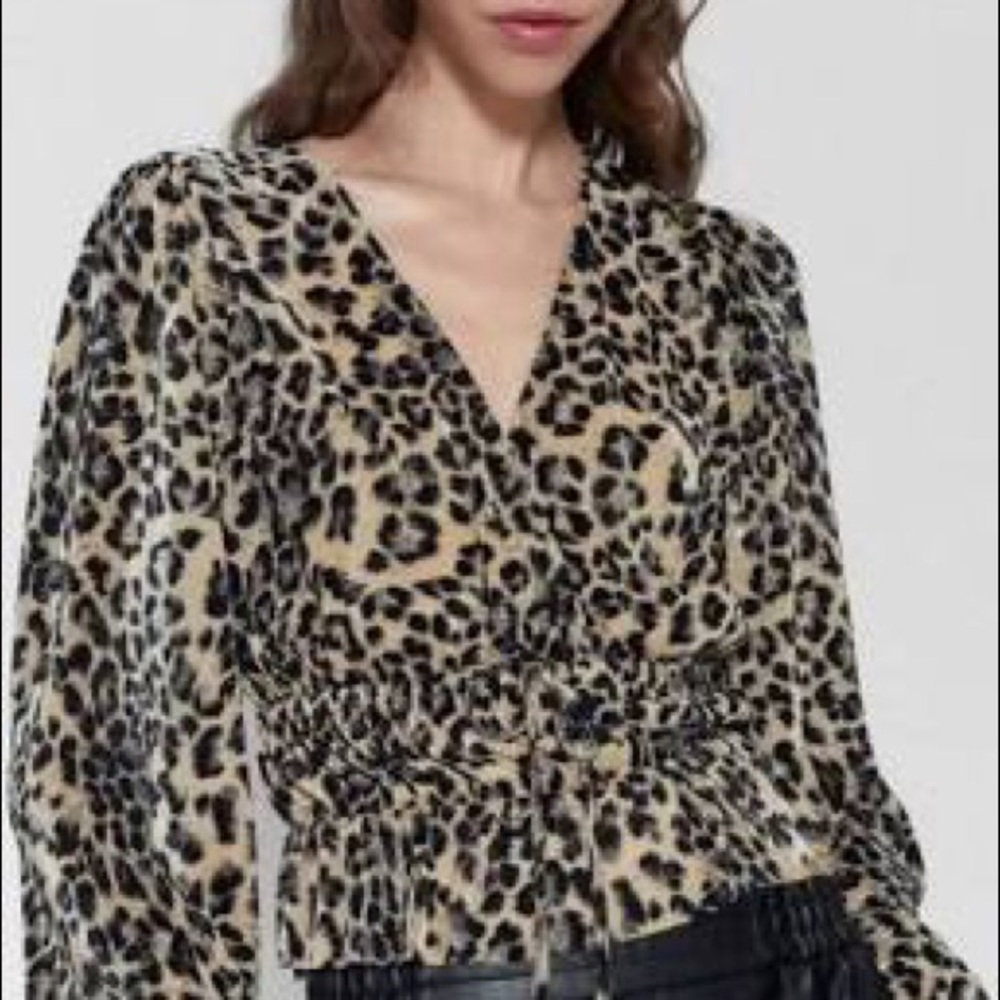 Zara Leopard Blouse
